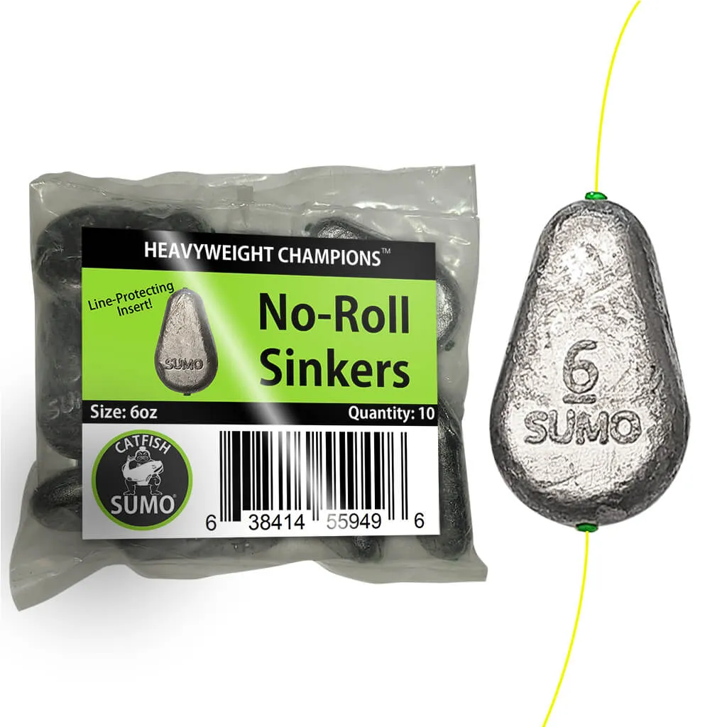 No-Roll Sinker, Premium with Line-Protecting Inserts to Guard Against Damage