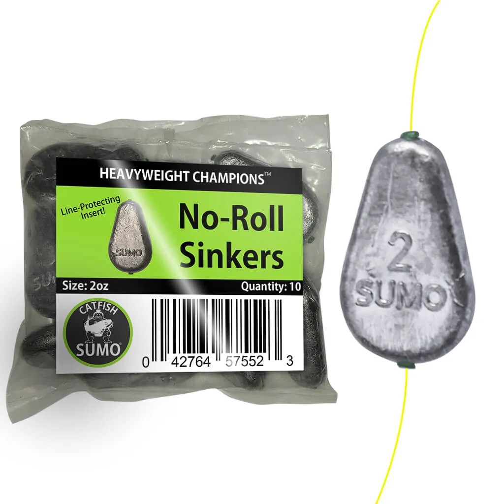 No-Roll Sinker, Premium with Line-Protecting Inserts to Guard Against Damage