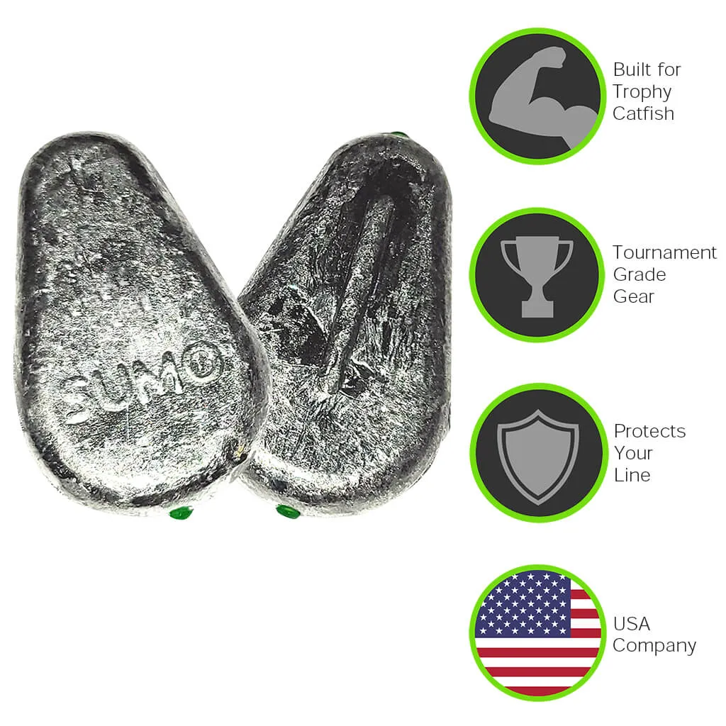No-Roll Sinker, Premium with Line-Protecting Inserts to Guard Against Damage