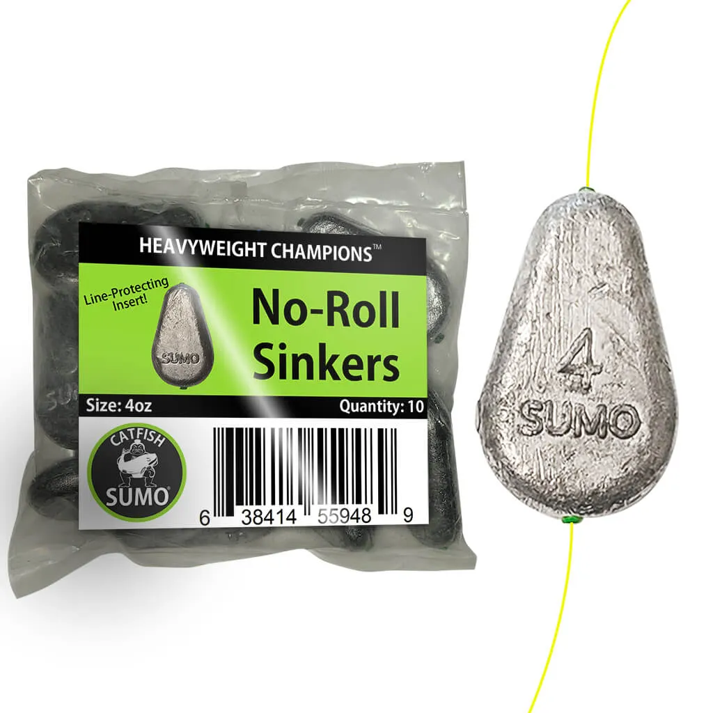 No-Roll Sinker, Premium with Line-Protecting Inserts to Guard Against Damage