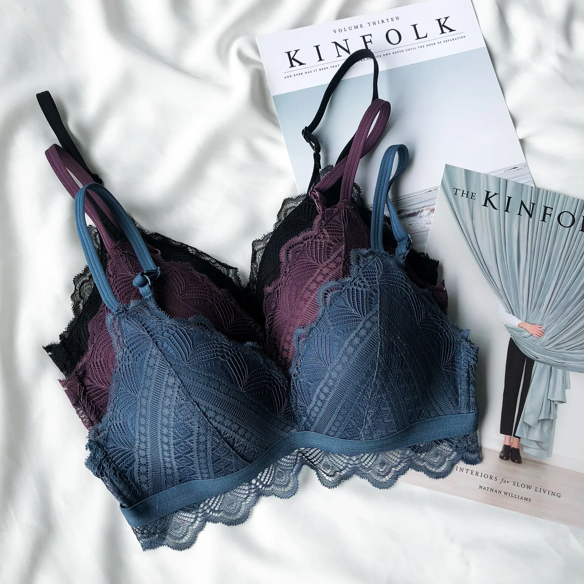 No-Wire Everyday Essential Full Lace Bra in Black (Size XL Only)