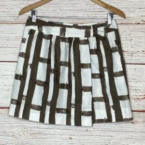NWT Banana Republic Factory White and Brown Wrap Skirt Sz 6