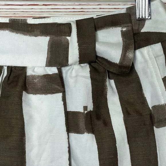 NWT Banana Republic Factory White and Brown Wrap Skirt Sz 6