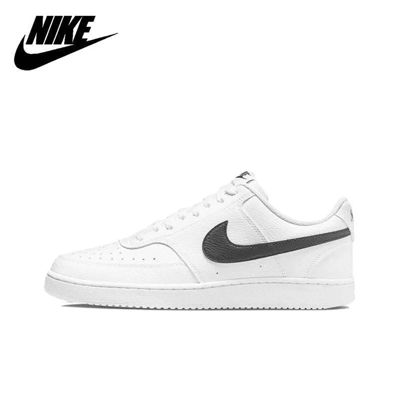 Original Nike Court Vision 1 Low Next Nature Men's Skateboarding Shoes Non Slip Low Top White Black Sneakers DH2987-101