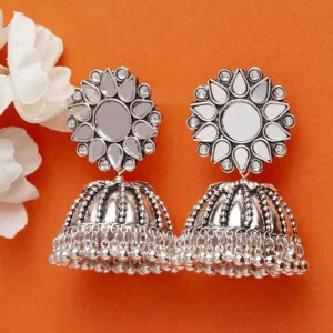 Oxidized Silver Stud Jhumki