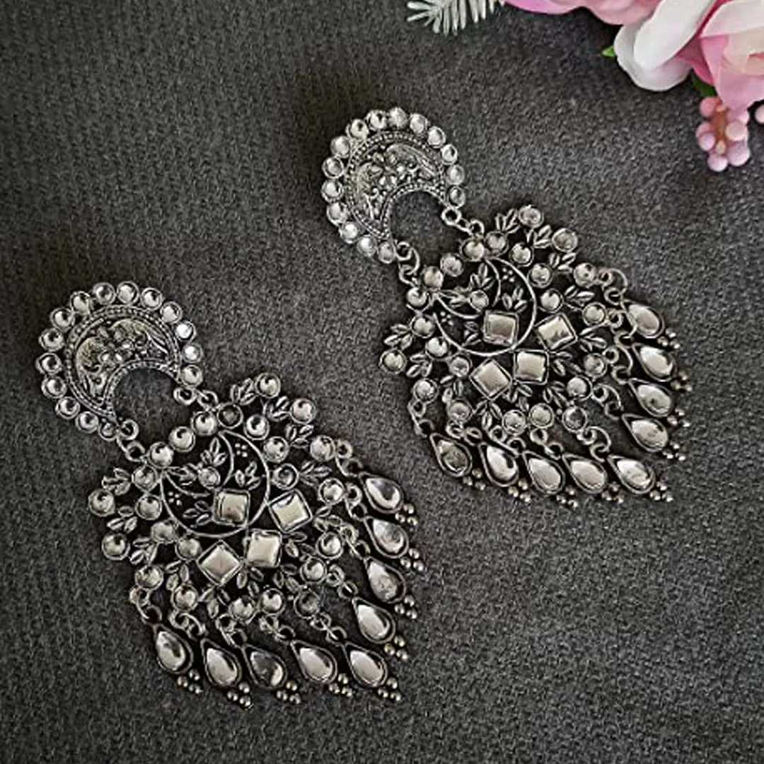 Pack of 2 Chandelier Pearl And Kundan Dangle Earrings
