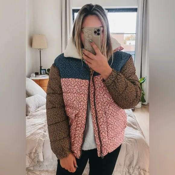Patchwork Style Warm Winter Coat
