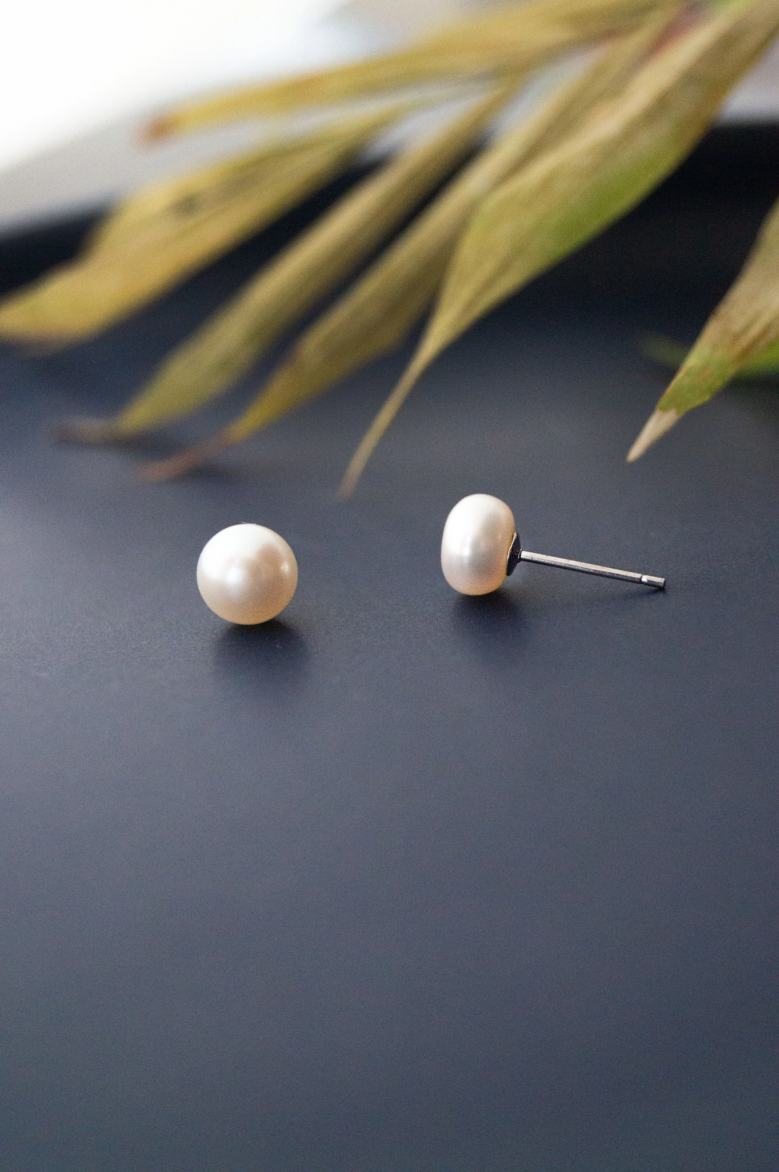 Pearly Chain Sterling Silver Dangler Earrings