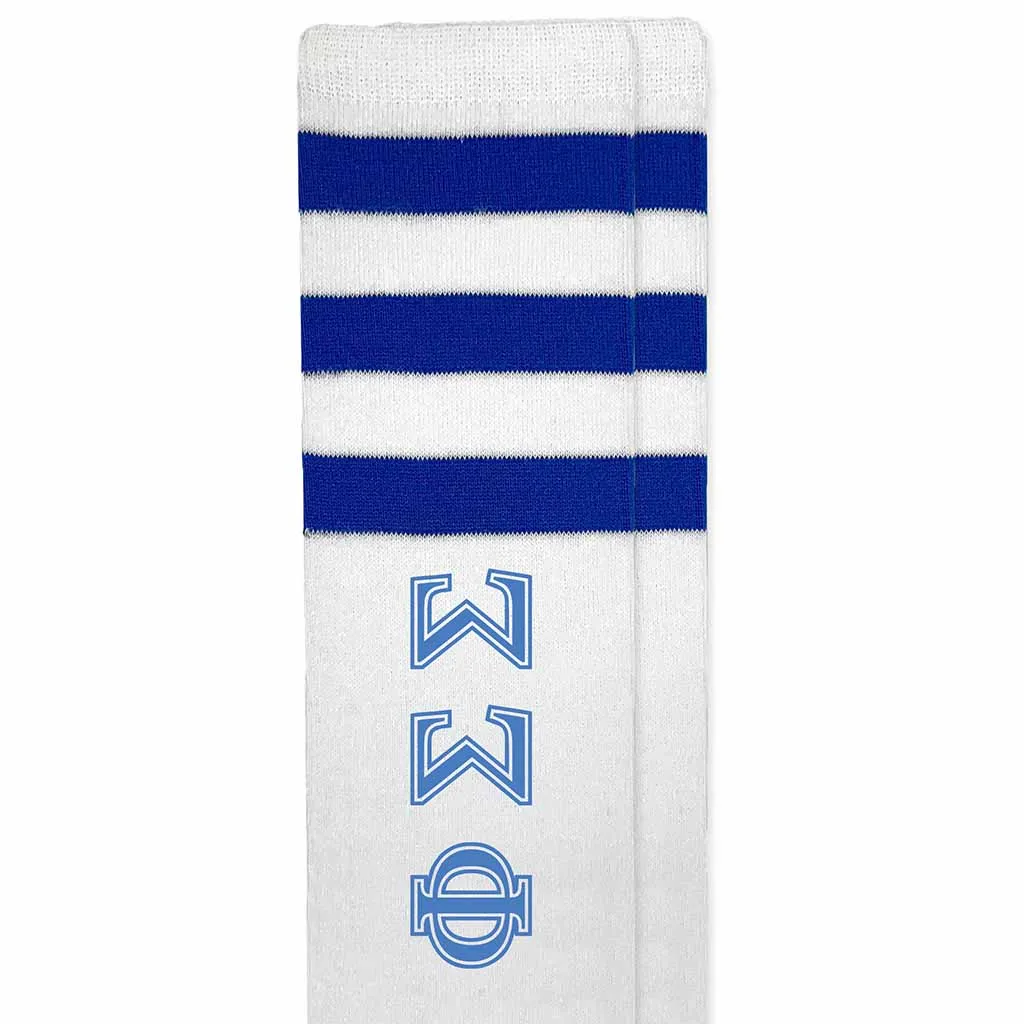 Phi Sigma Sigma Printed Striped Knee High Socks