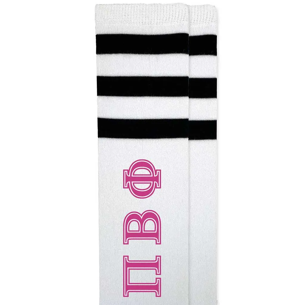 Pi Beta Phi Printed Striped Knee High Socks