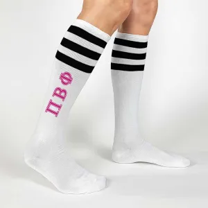 Pi Beta Phi Printed Striped Knee High Socks