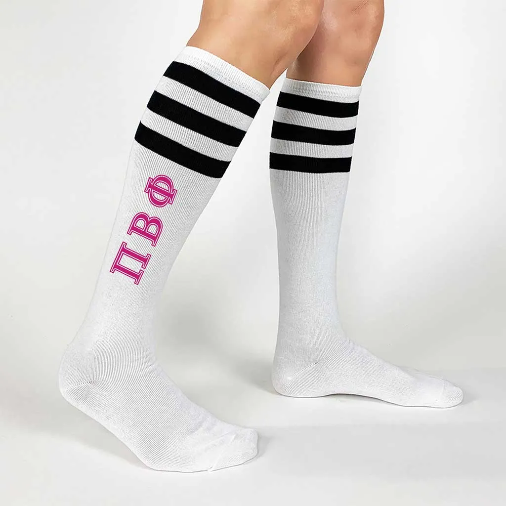 Pi Beta Phi Printed Striped Knee High Socks