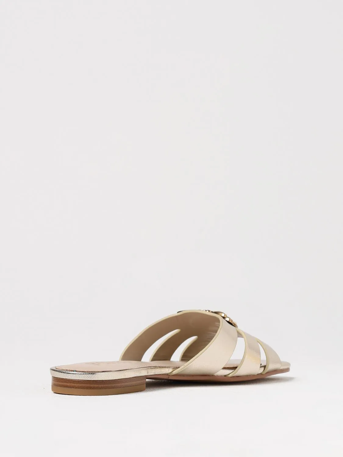 Pinko Flat Sandals Woman Gold