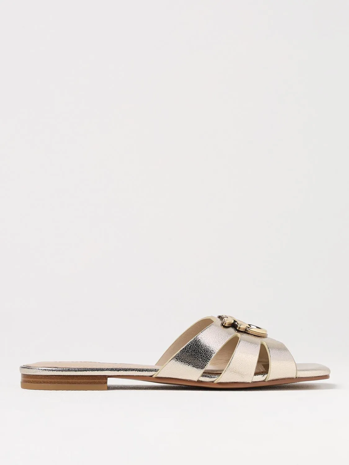 Pinko Flat Sandals Woman Gold