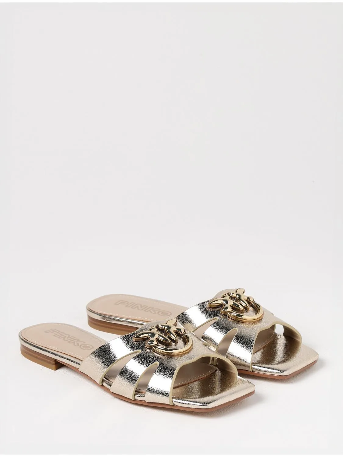 Pinko Flat Sandals Woman Gold