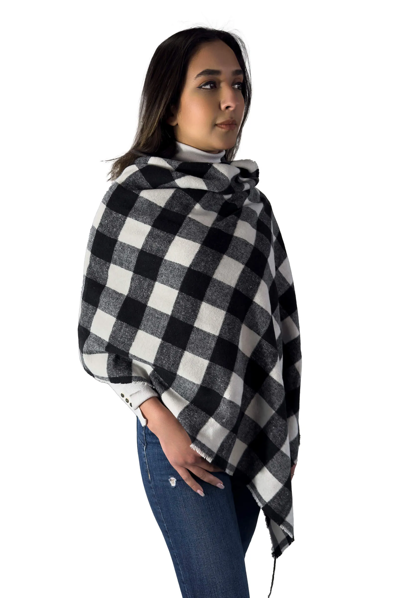 Plaid Charm Cozy Poncho