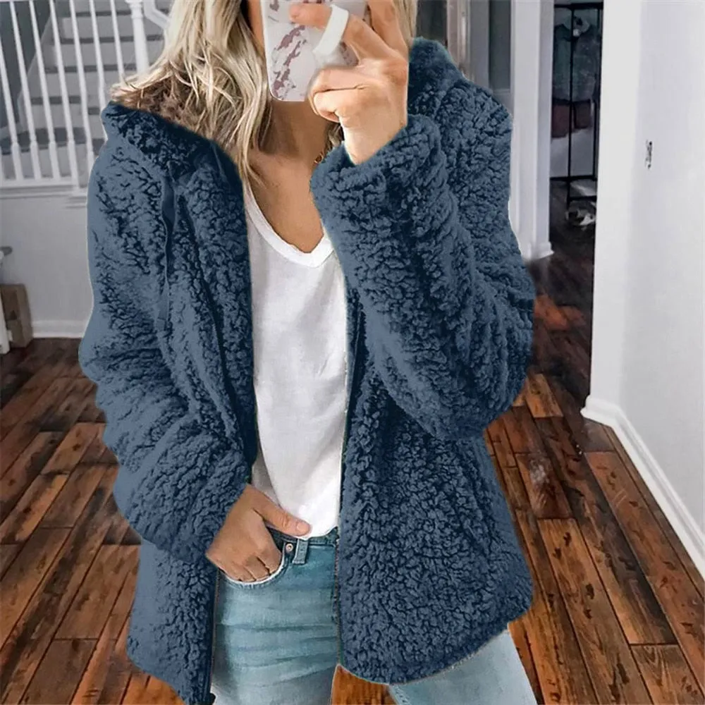 Plush Faux-Fur Jacket | Hooded & Cozy | Soft Winter Essential