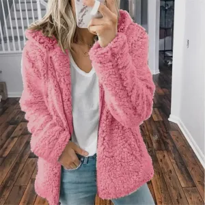 Plush Faux-Fur Jacket | Hooded & Cozy | Soft Winter Essential