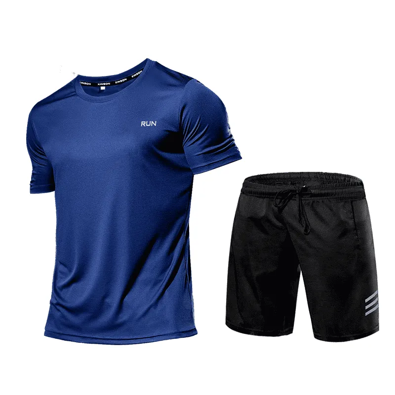 Quick-Dry 2 Piece Sets Men's Tracksuit Sportswear Gym Clothing Sweatsuits