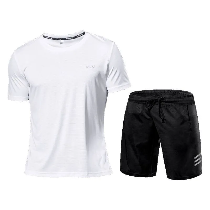 Quick-Dry 2 Piece Sets Men's Tracksuit Sportswear Gym Clothing Sweatsuits