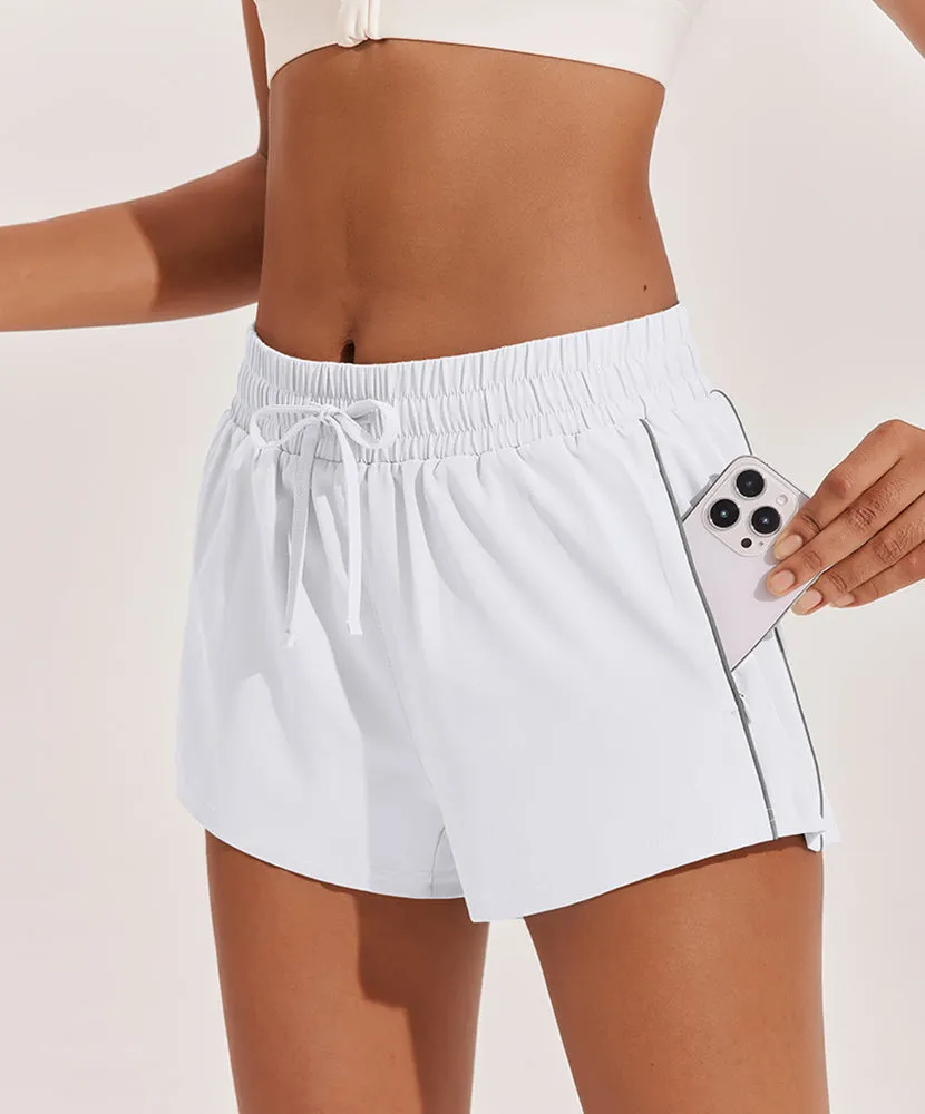Quick Dry Zipper Pockets Athletic Short
