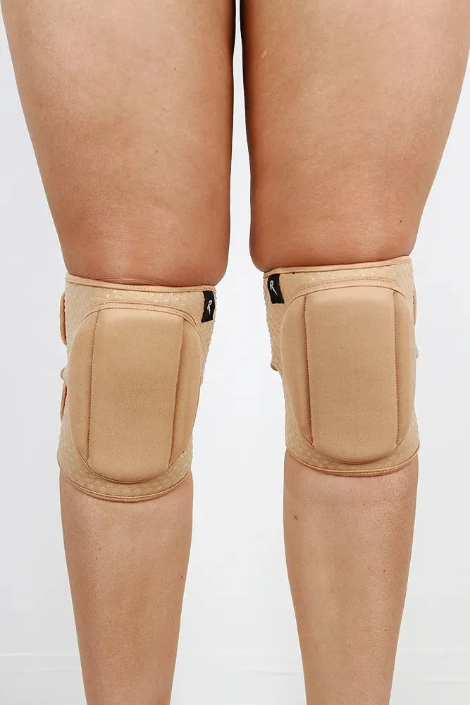 Rarr Velcro Grip Knee Pads Gel Dot - Black and Nude