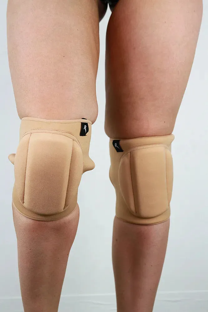 Rarr Velcro Grip Knee Pads Gel Dot - Black and Nude