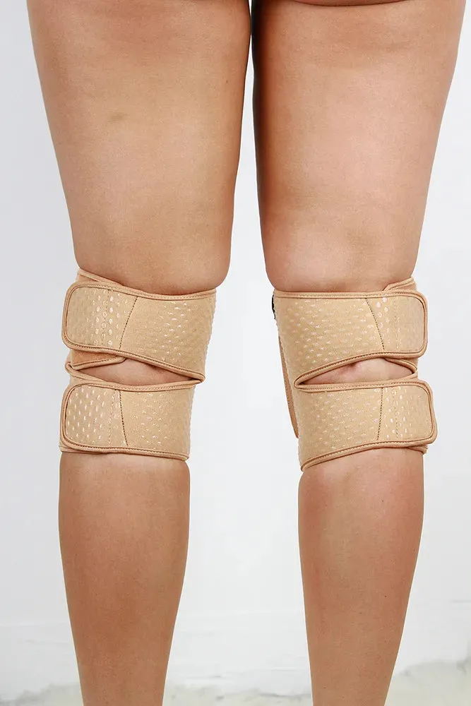 Rarr Velcro Grip Knee Pads Gel Dot - Black and Nude