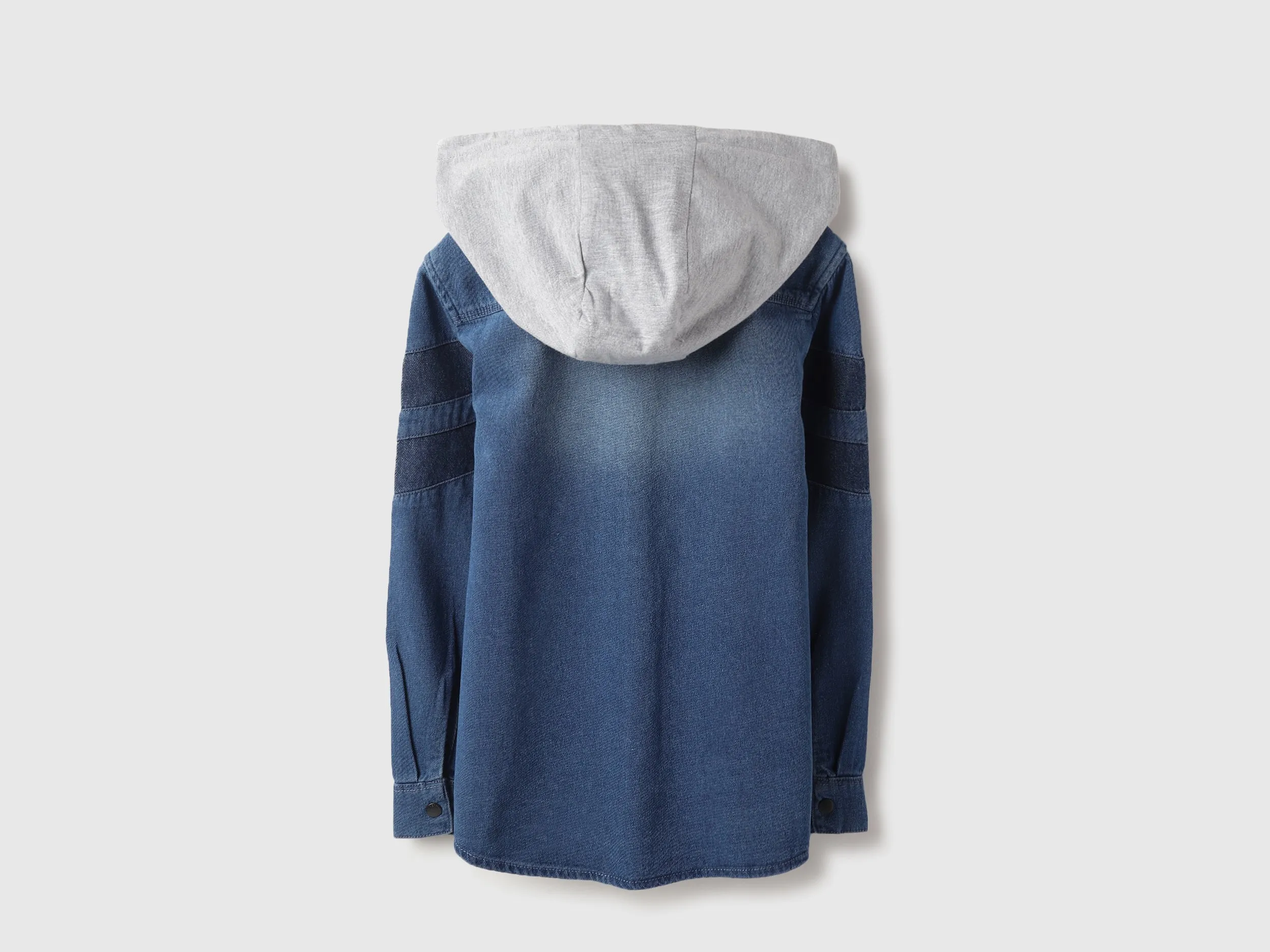 Regular Fit Hooded Solid Denim Shirt