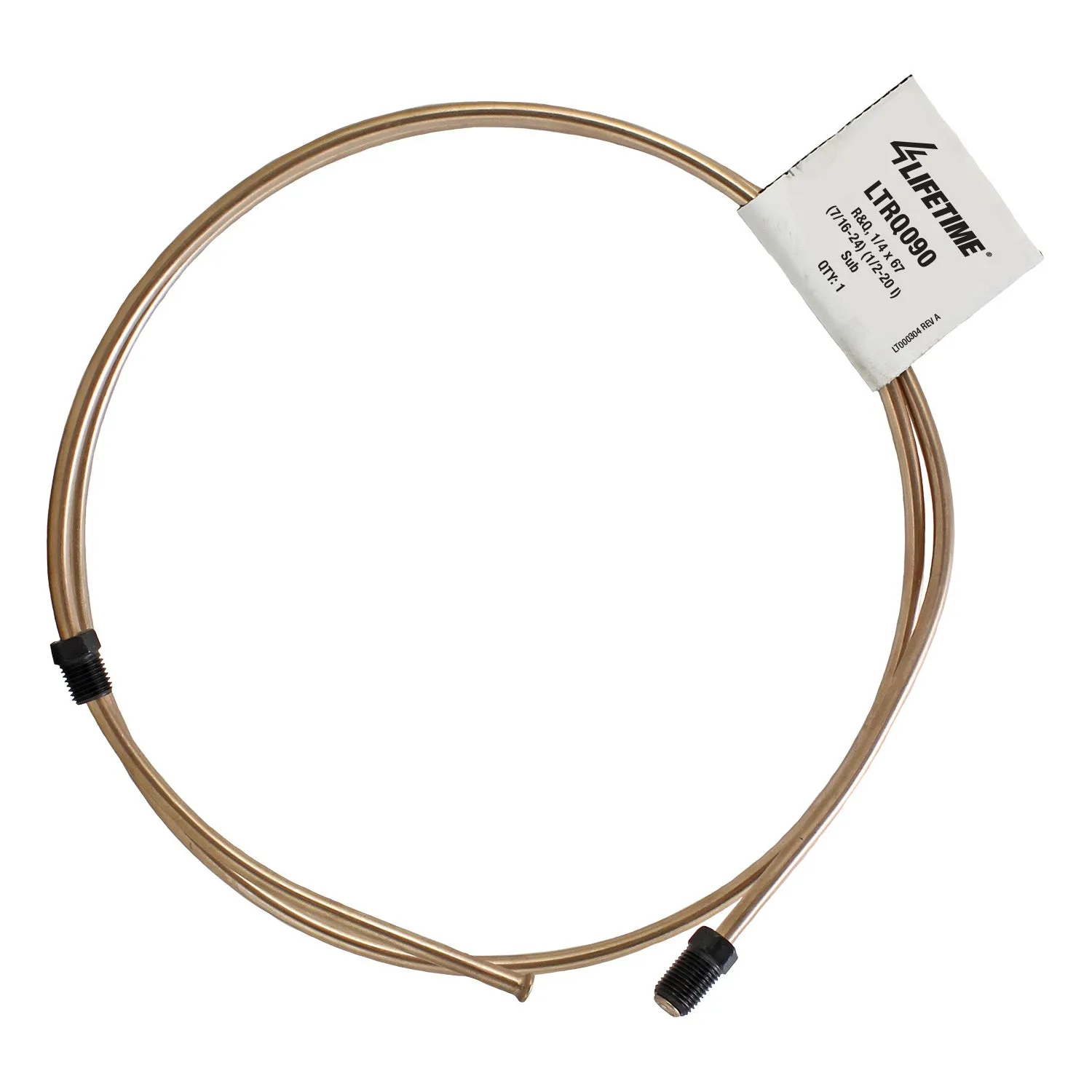 RightQuick 1/4" x 67" Copper Nickel Line (7/16-24 I)(1/2-20 I) Flared with Fittings