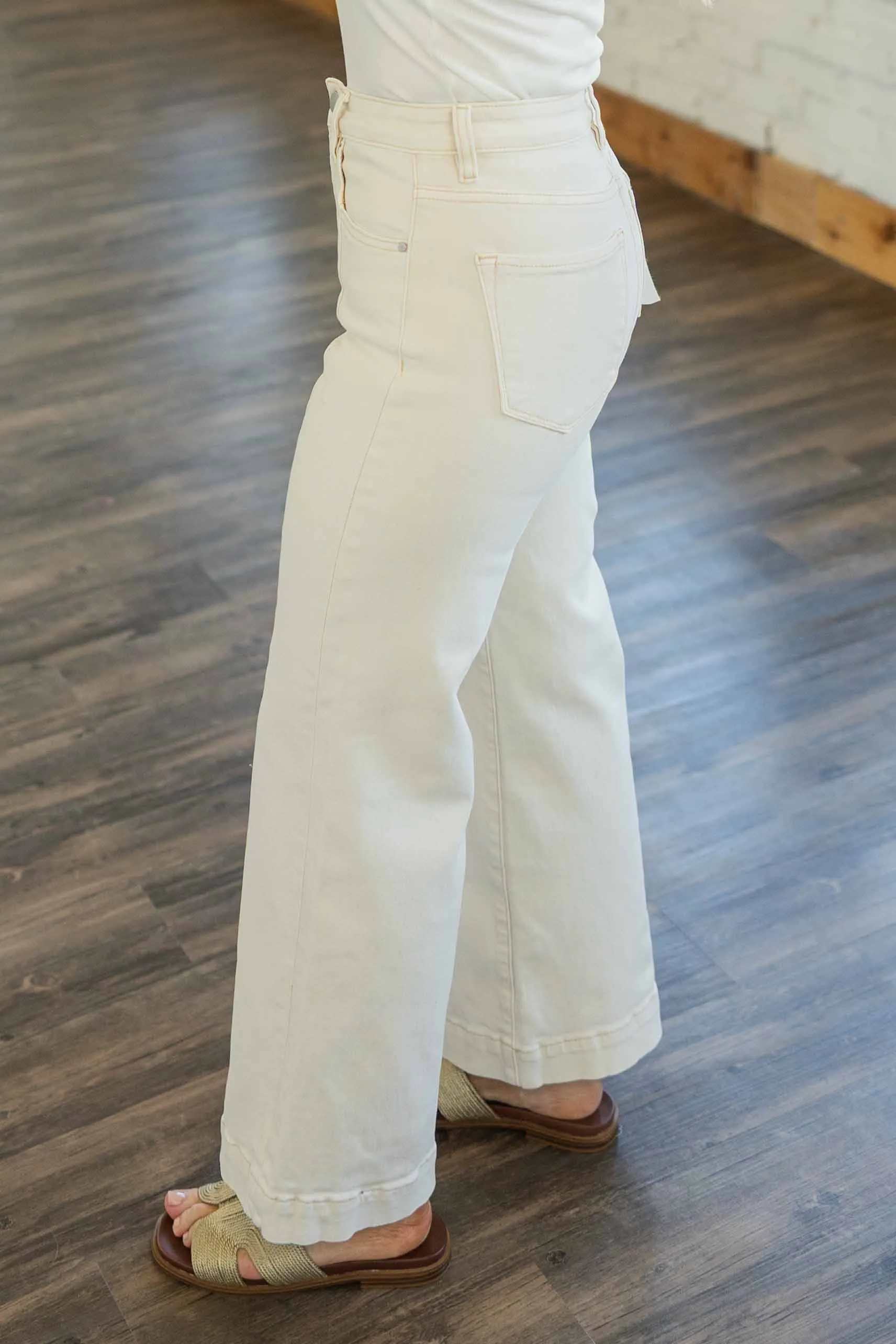 [RISEN] FRANKIE PLUS TUMMY CONTROL HR CROP WIDE LEG JEANS