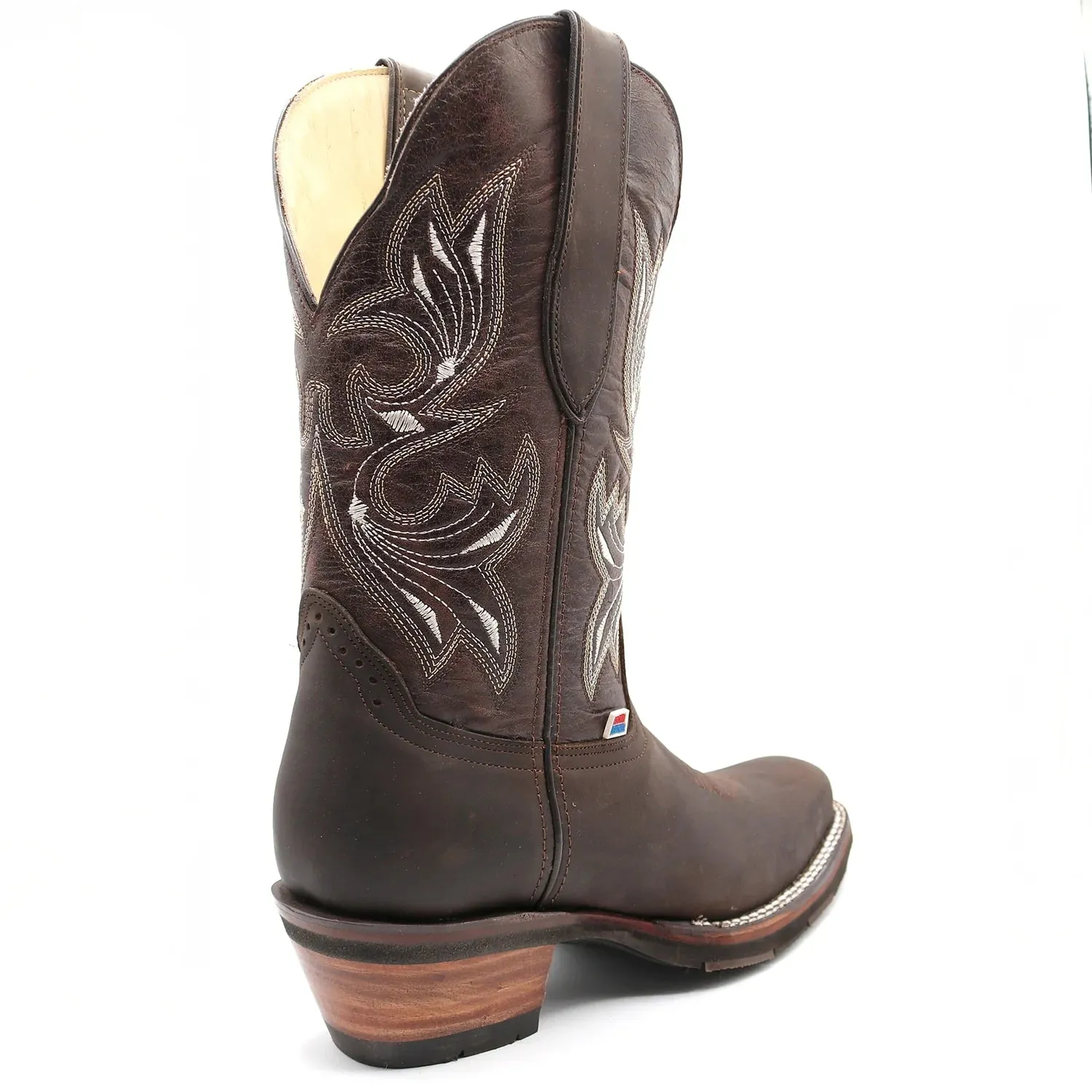 RockinLeather Women's Dark Brown Western Boot Narrow Square Toe