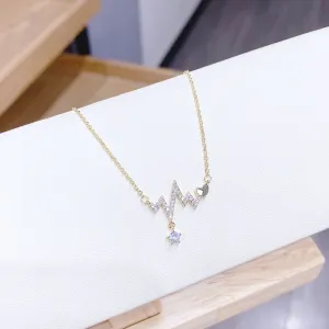 Rose Gold Plated Heartbeat Pendant
