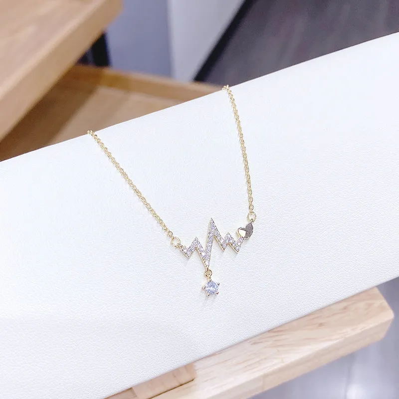 Rose Gold Plated Heartbeat Pendant