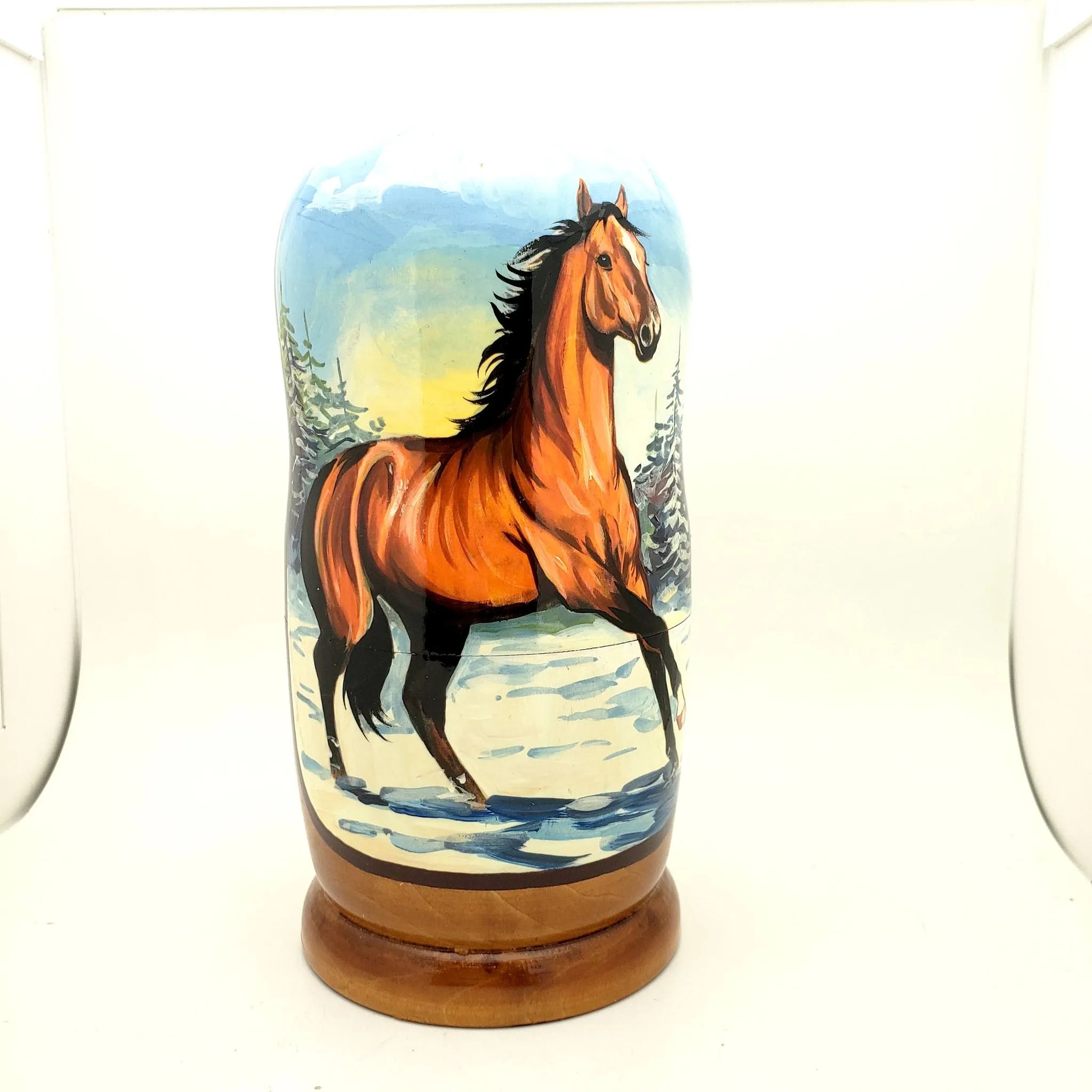 Running Horse Nesting Doll 5 piece 7" Tall Set