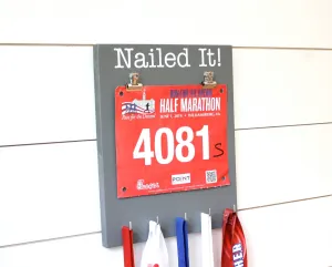 Running Race Bib & Medal Display - Nailed it!