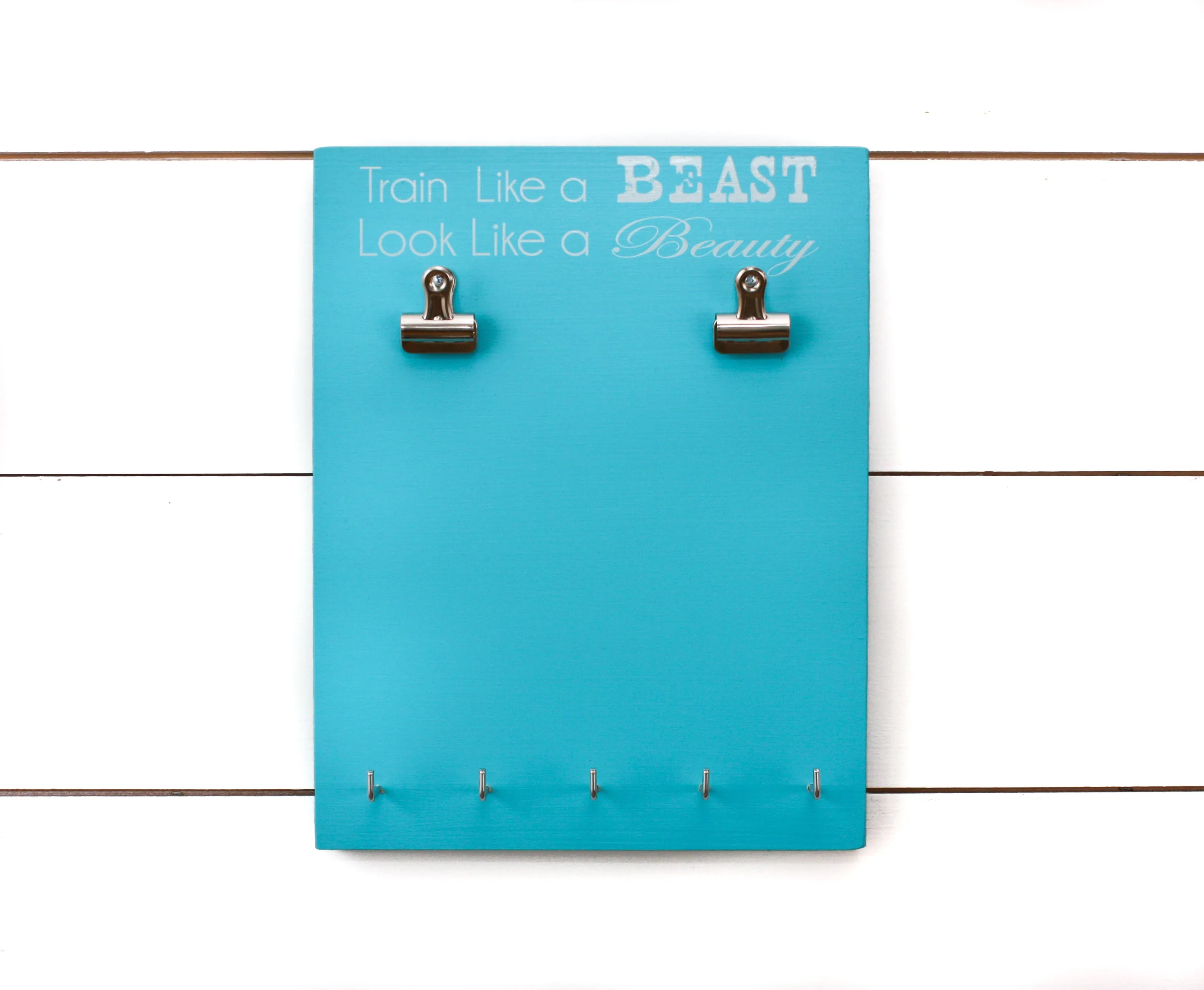 Running Race Bib & Medal Display - Train Like a Beast Look Like a Beauty
