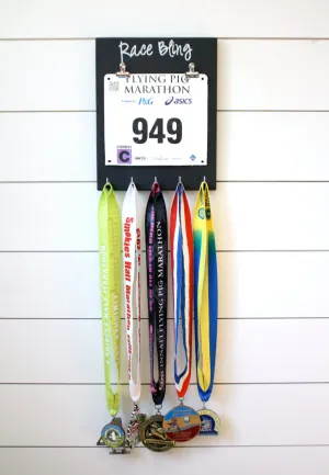 Running Race Bib and Medal Display -  Race Bling