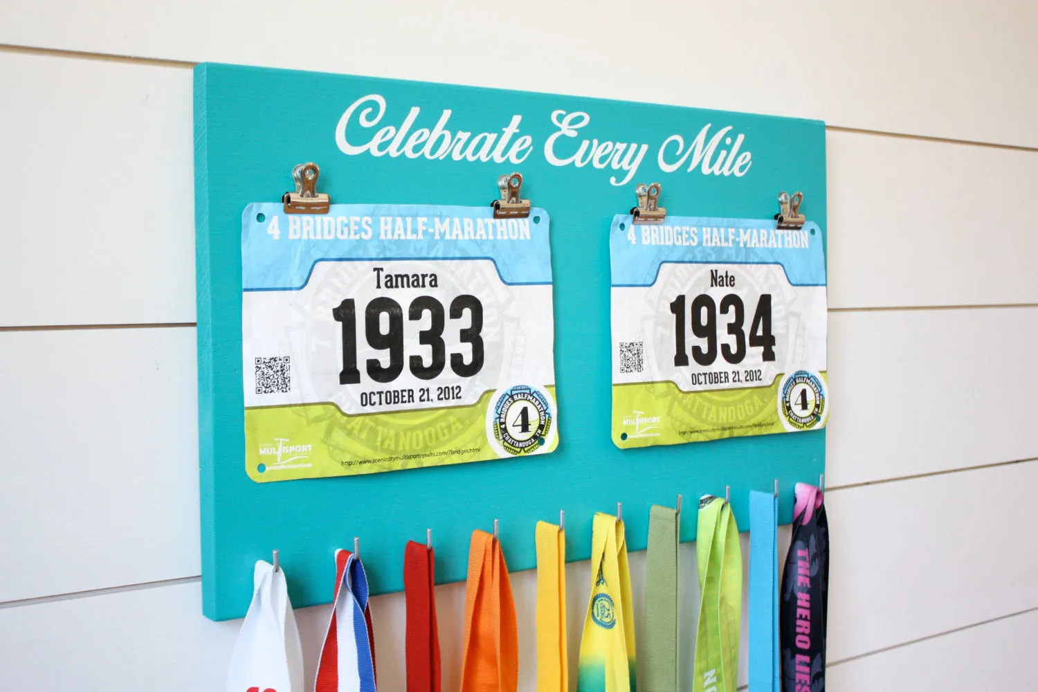 Running Race Bib and Medal Holder - Celebrate Every Mile