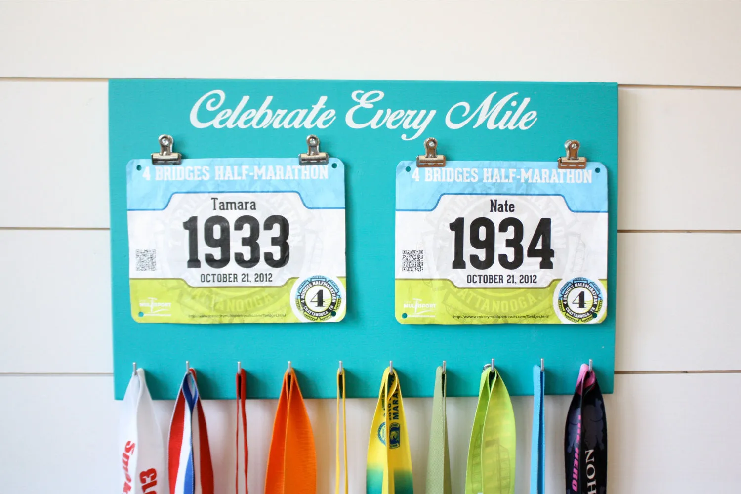 Running Race Bib and Medal Holder - Celebrate Every Mile