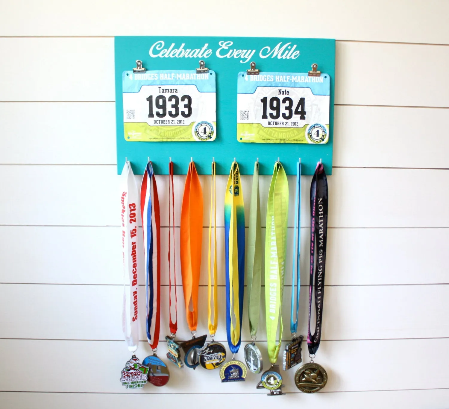 Running Race Bib and Medal Holder - Celebrate Every Mile