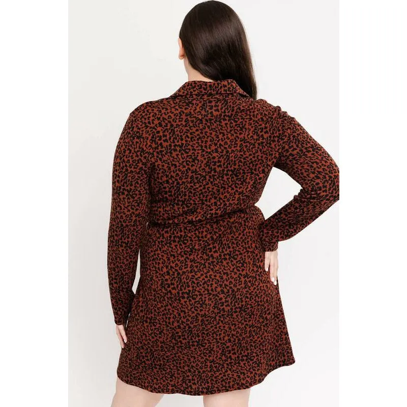 Rust Long Sleeve Mini Dress