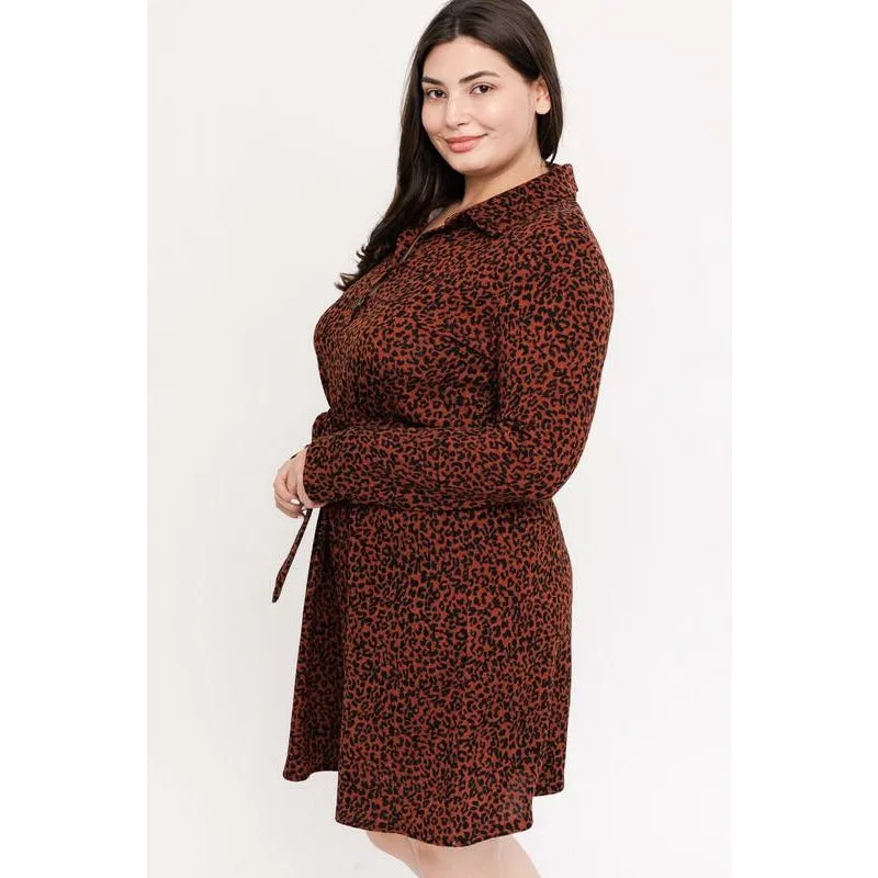 Rust Long Sleeve Mini Dress