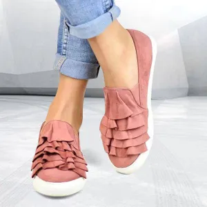Shirem Fashion Ruffle Side Flat Shoes