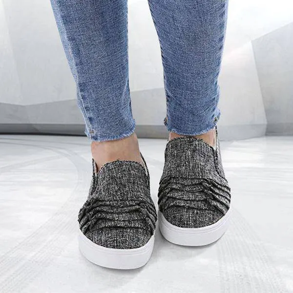 Shirem Fashion Ruffle Side Flat Shoes