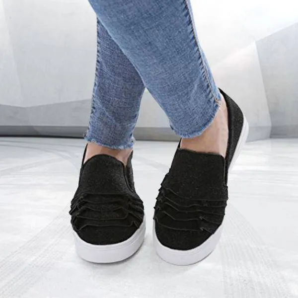Shirem Fashion Ruffle Side Flat Shoes