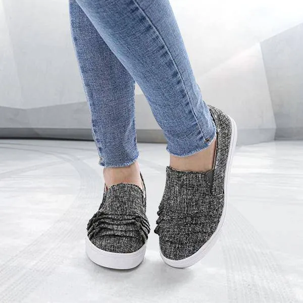 Shirem Fashion Ruffle Side Flat Shoes