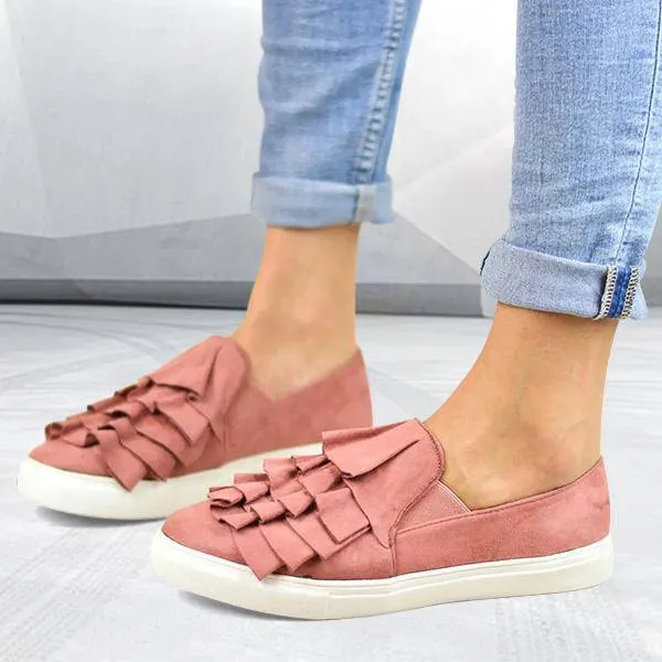 Shirem Fashion Ruffle Side Flat Shoes