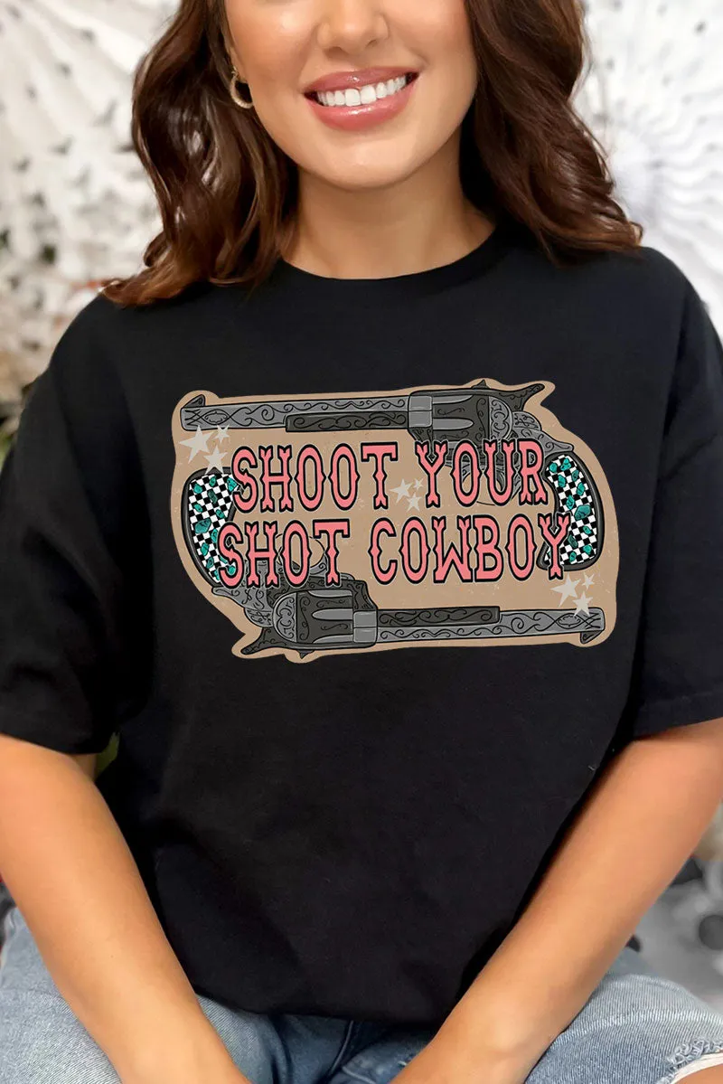 Shoot Your Shot Cowboy Combed Cotton T-Shirt