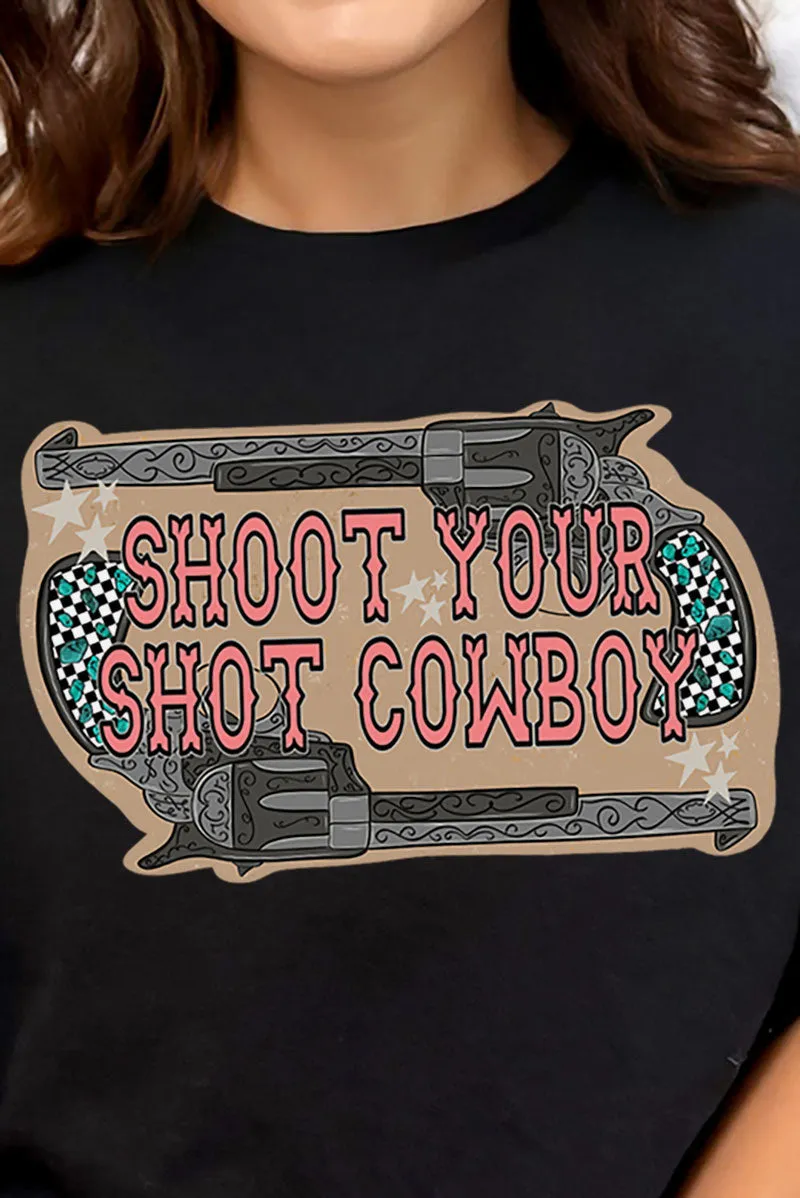 Shoot Your Shot Cowboy Combed Cotton T-Shirt